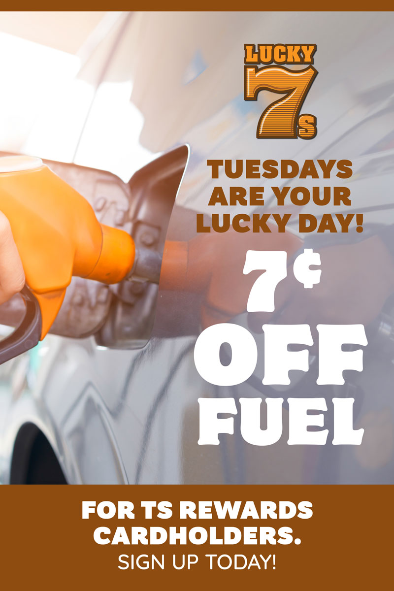7 cents off gas on tuesdays